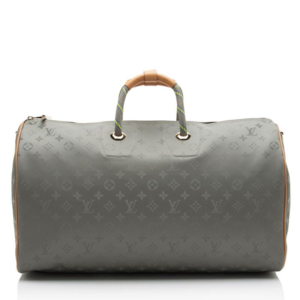 Louis Vuitton Limited Edition Monogram Titanium Keepall Bandouliere 50 Duffle